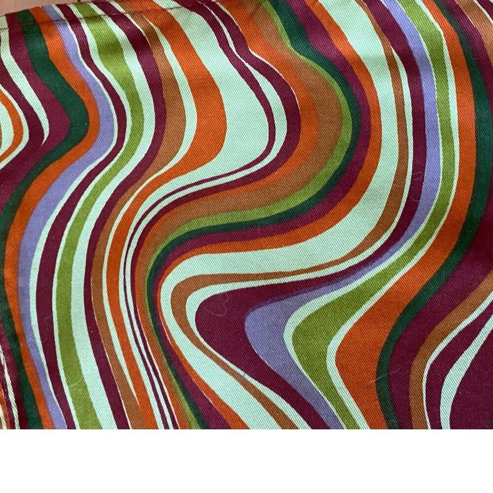 Crate & Barrel Waves Placemats Green Mod design Boho set‎ of 6 100%Cotton groovy